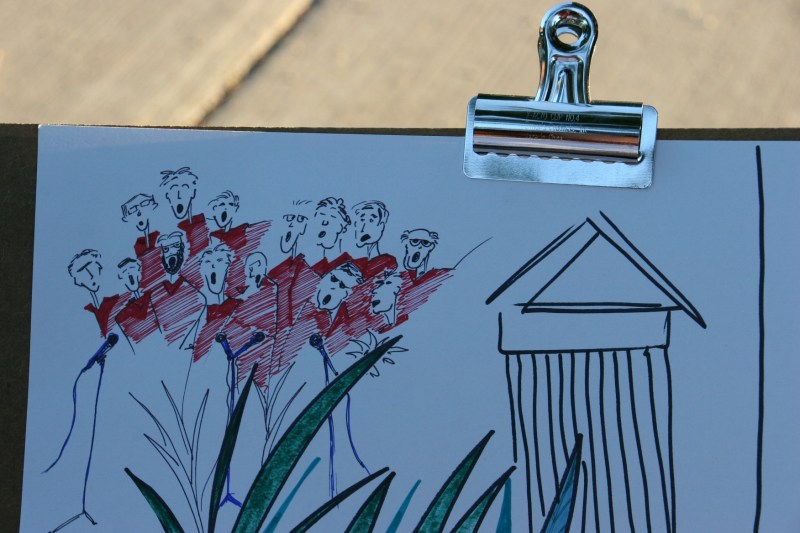 Barbershopper details in Tami's art.