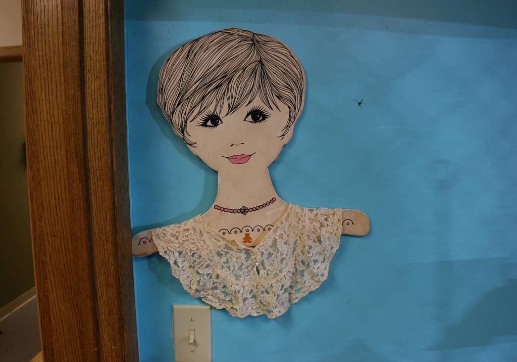 One of my favorite discoveries in Audre's Attic is this 1950s handcrafted bust. It's not for sale. Audre sold a duplicate, but only after a customer wore her down.