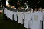 Clothesline Project, 2 lines of t-shirts