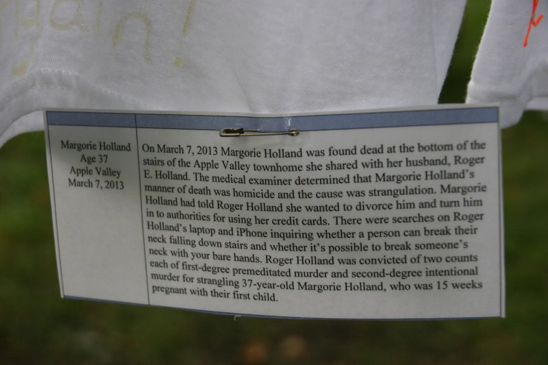 Clothesline Project, info about Margie