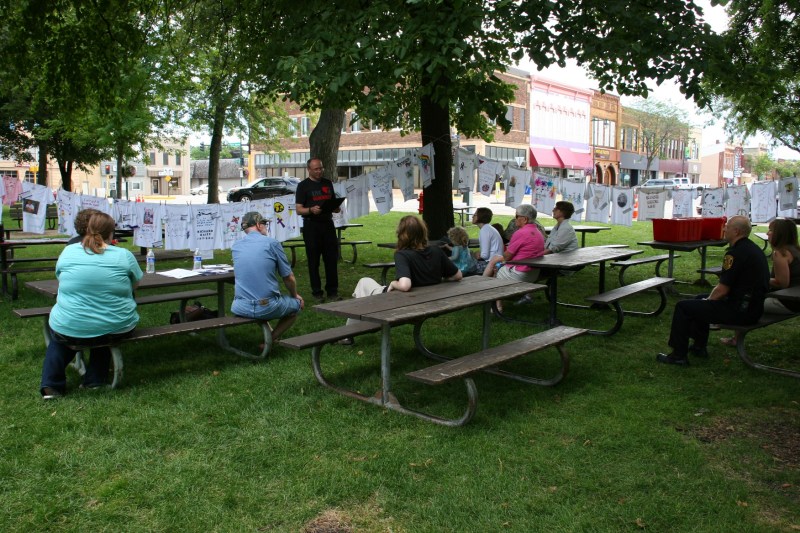 The Rev. Kirk Griebel spoke to the group, read a mayoral proclamation and led a prayer.