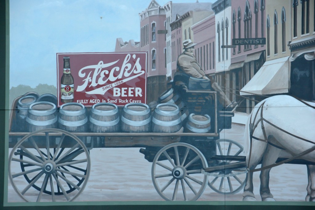 A block from F-Town, you'll find a mural honoring Fleck's beer.