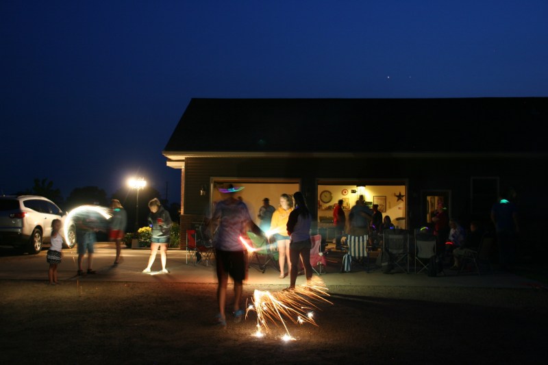 It was a beautiful prairie evening for sparklers.
