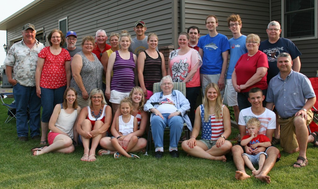 The extended Kletscher family poses for a photo on the Fourth of July. Seven are missing.