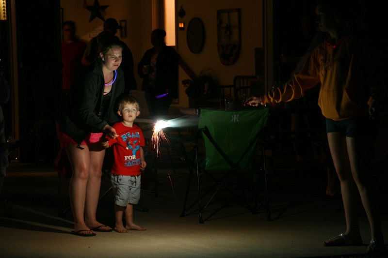 When darkness fell, out came the sparklers.