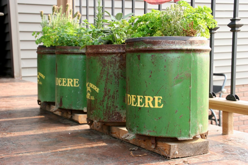 Flowers, John Deere planters