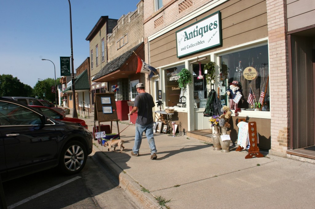 Jim's Antiques and Collectibles located at 108 Main Street North in Lonsdale, Minnesota.