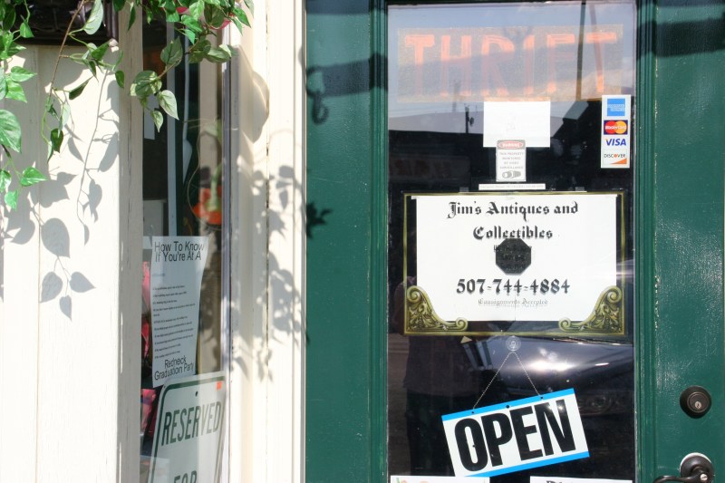 Jim's Antiques and Collectibles is among several similar shops in the downtown.