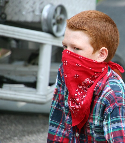 He came from the Trails of History to observe the pedal tractor pull with friends.