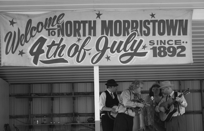 Monroe Crossing musicians photographed during a 2013 performance at North Morristown.