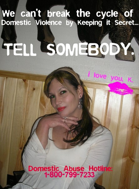 Kim has made it her mission to speak out against domestic violence. She is the voice of her sister Kay, pictured here.