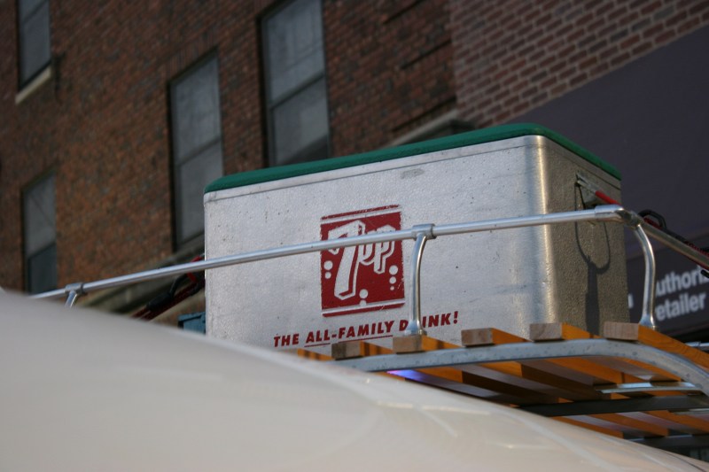 Clamped atop a VW van.