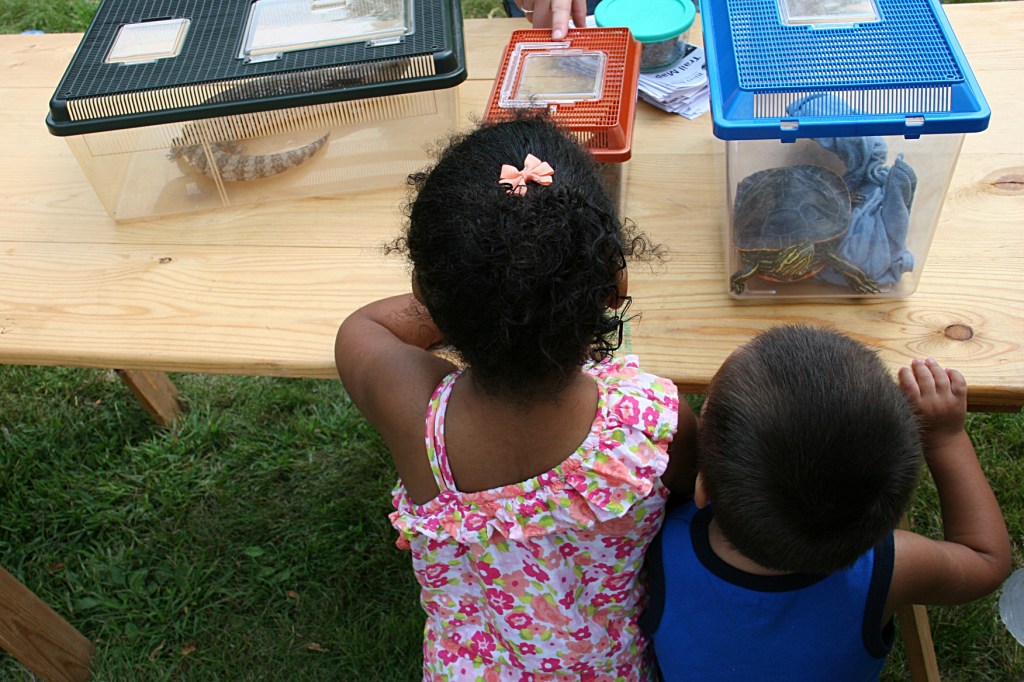 River Bend Nature Center showed up with several critters, including a snake and turtle.