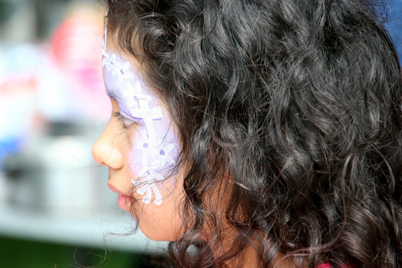 Lots of kids got their faces painted.