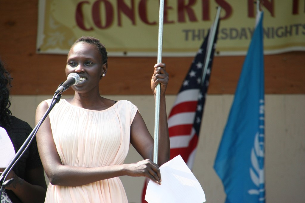 Representing the country of Sudan.