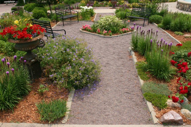 The pathways are designed to allow visitors a close-up look at the flowers.