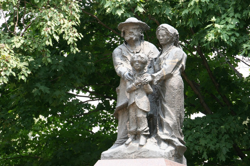 Along the street above the park