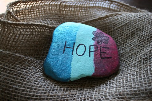 My great niece Kiera painted this stone, which I got at a recent family reunion.