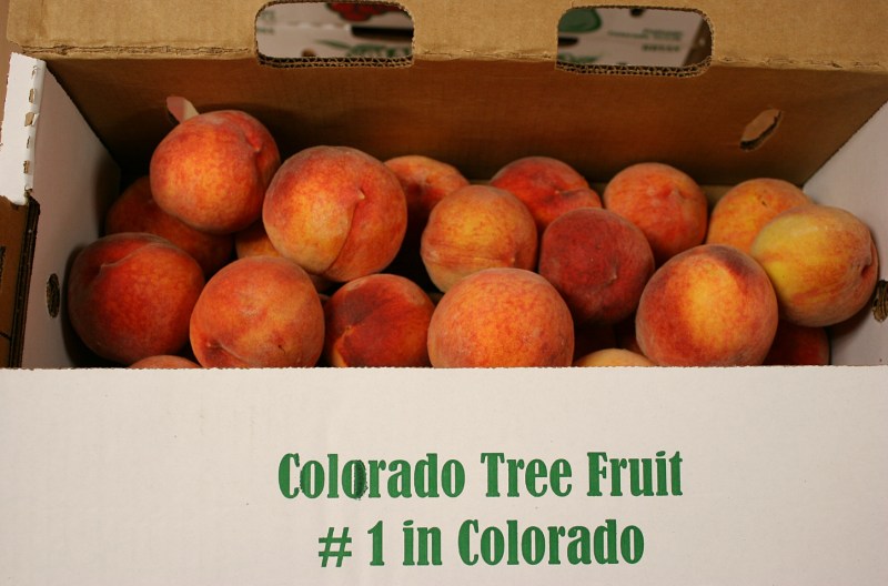 Today's peaches are packed in cardboard boxes rather than wooden crates.