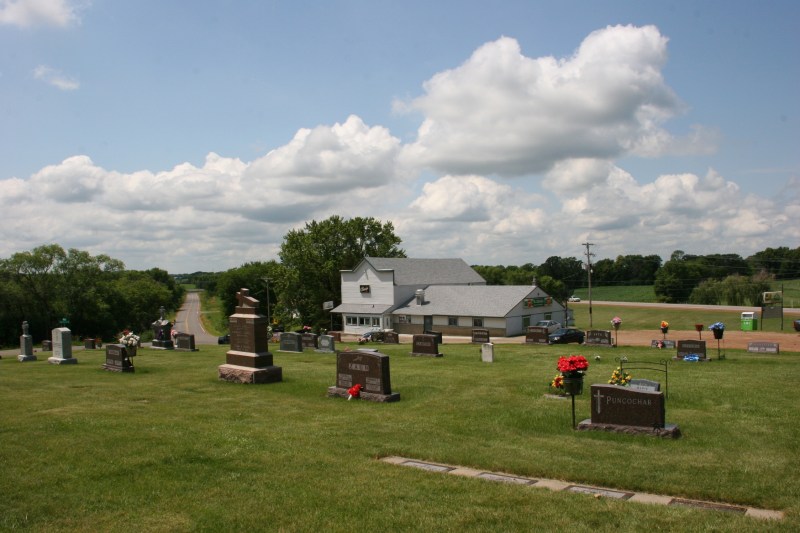 Across the road from the St. Patrick of Cedar Lake Township Catholic Church cemetery sits St. Patrick's Tavern.