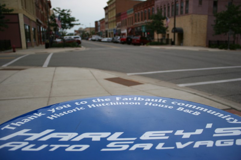 Words imprinted upon the table in the Tilt-A-Whirl car honor those involved with the project: