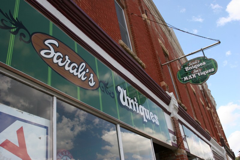 A close-up look at the exterior signage.