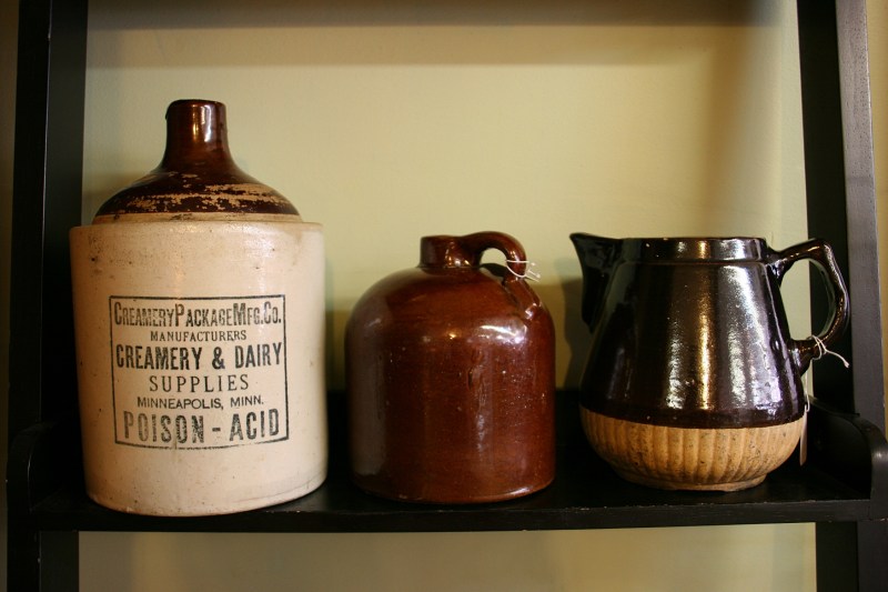 This pottery is displayed as if in a gallery.