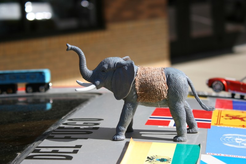 Art car, elephant on roof