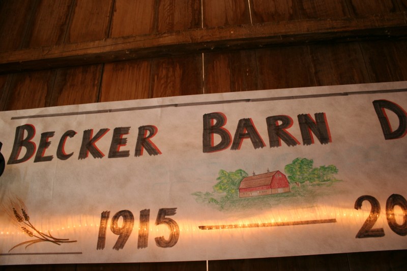 Barn dance, 127 Becker barn banner close-up