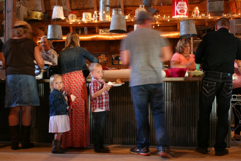 Barn dance, 148 family in food line