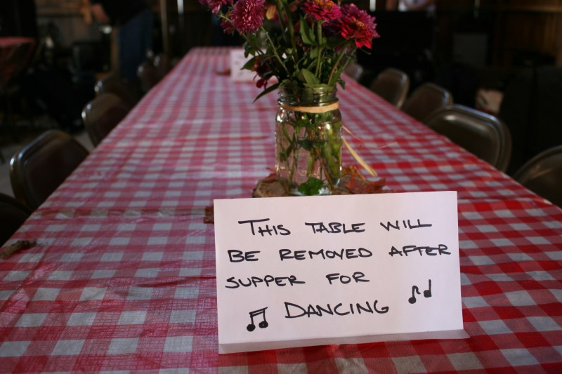 After guests ate, several tables would be removed for dancing.
