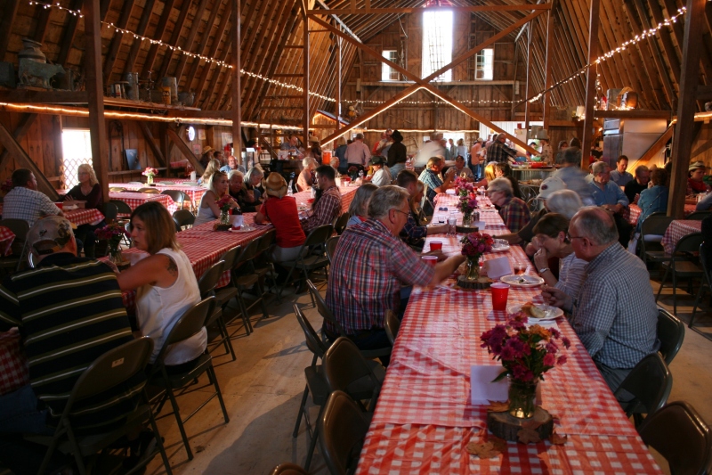 Guests pulled up to tables and dined on hot beef and pork sandwiches, salads and more.