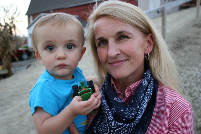 Aunt and nephew at the barn dance.