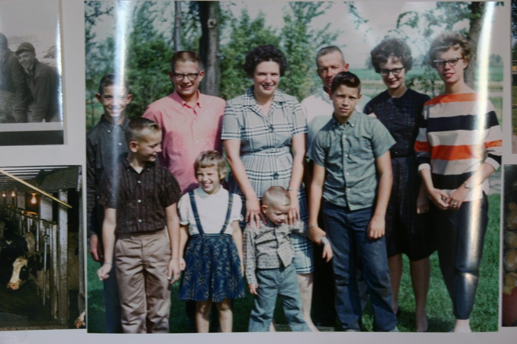 A vintage photo of the Herb and Dorothy Becker family. The current barn owner, John, is the youngest in the family.
