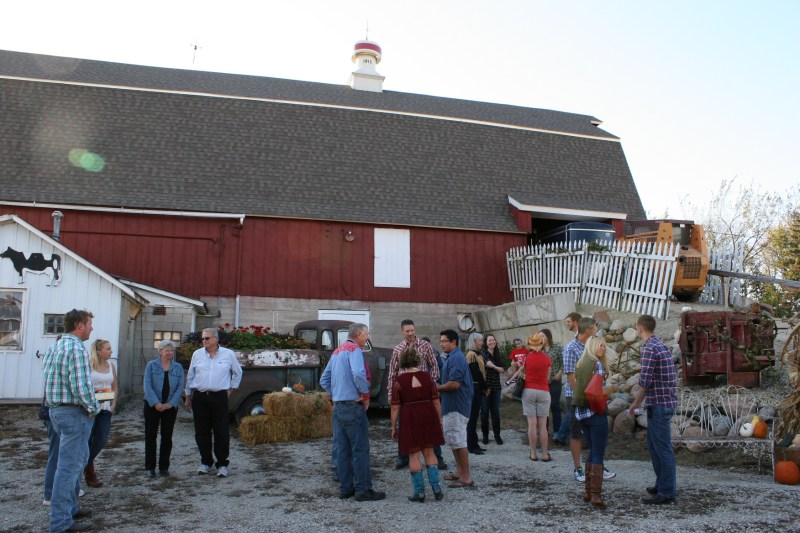Family and friends visit before the meal and dance.