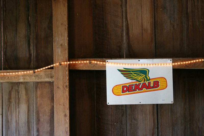 Even this Dekalb sign inside the barn generated memories of Dekalb corn growing in my dad's fields and me detasseling corn for this seed company.