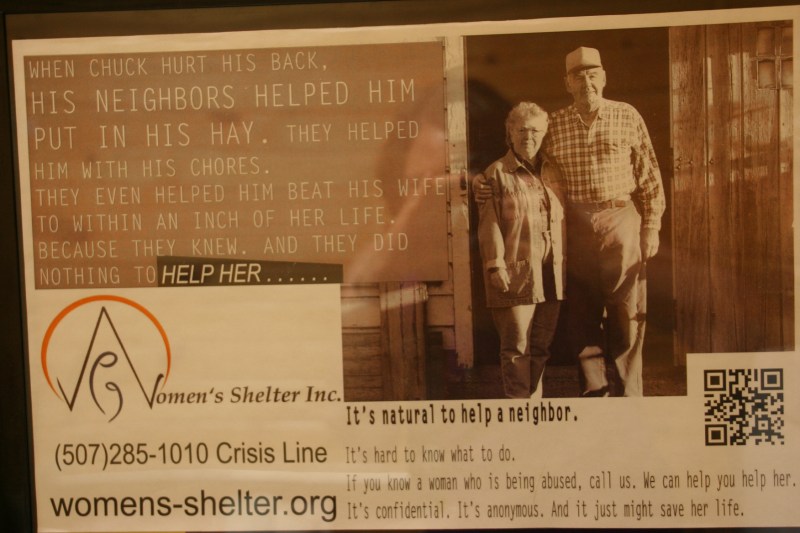 Photographed on the inside of a women's bathroom stall at Lark Toys in Kellogg. Minnesota Prairie Roots file photo 2015.