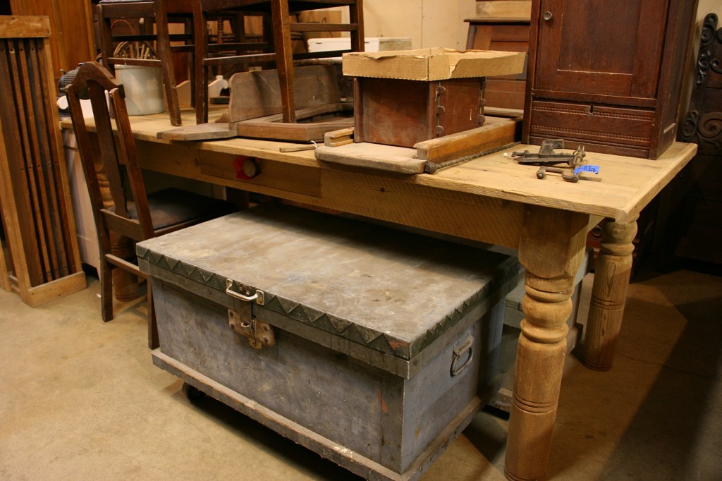 In this photo, you can see the harvest table Jeff built.