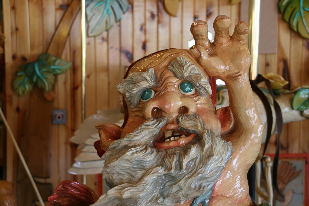 A troll (I think) on the carousel.