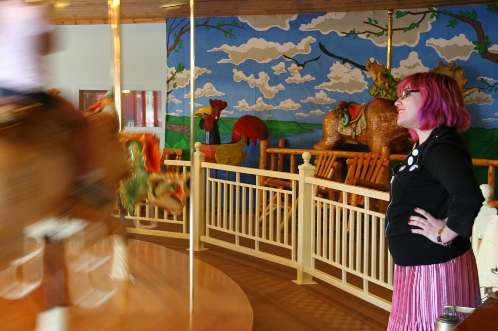 This LARK employee dressed the part of a fun-loving carousel attendant.