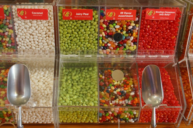 Jelly bean and other candy choices are plentiful.