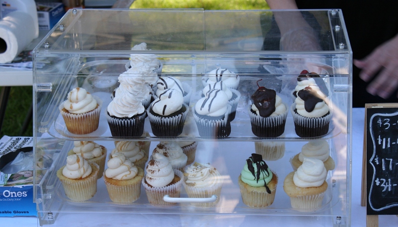 Folks waited in line for these cupcakes.