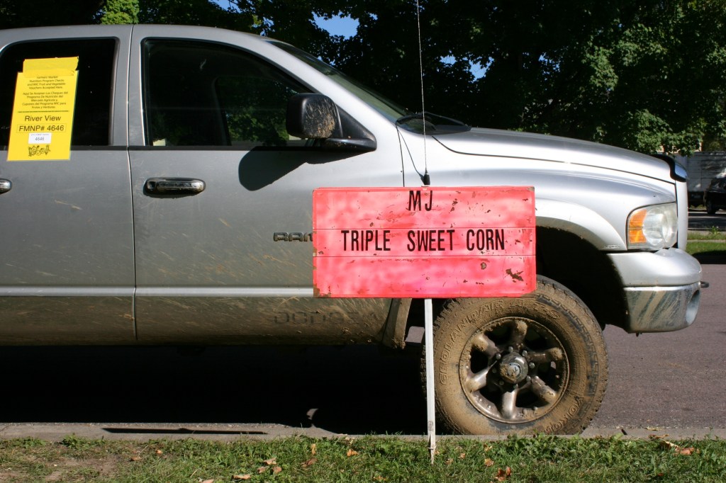 Vendors are still selling sweetcorn.