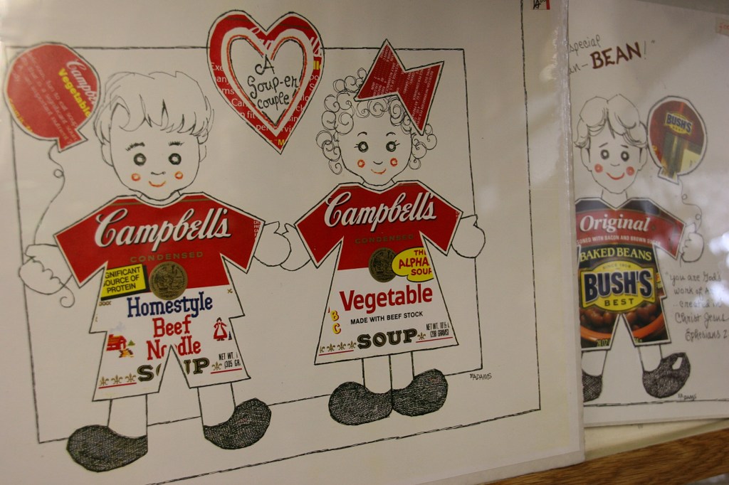 An example of the art Eloise creates with labels.