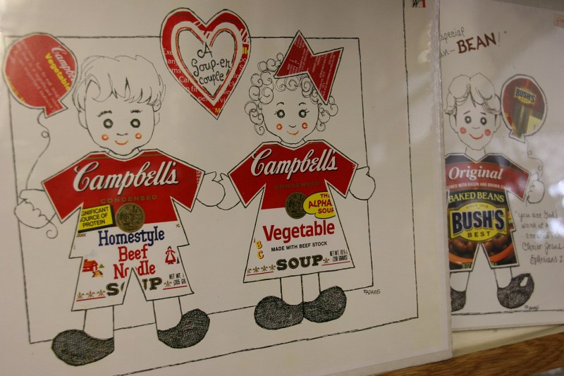 An example of the art Eloise creates with labels.