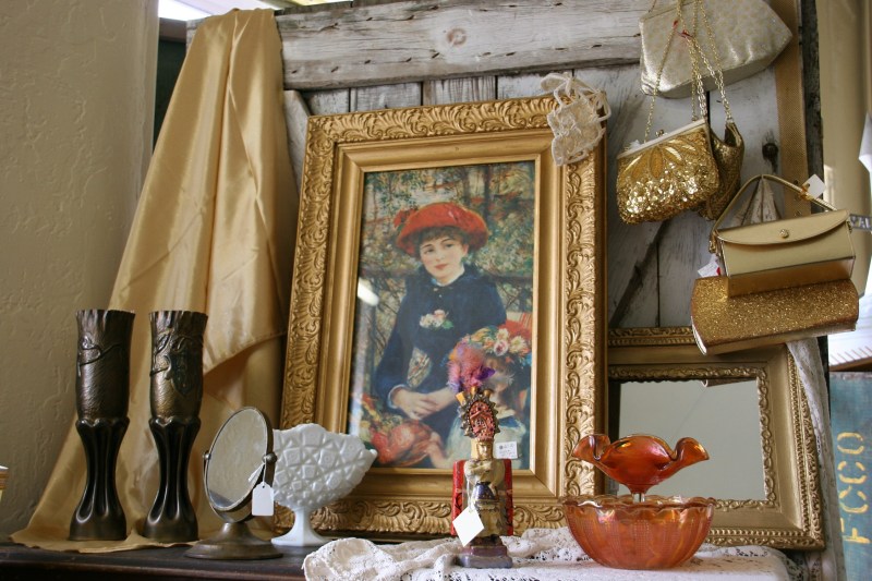 This creative display helps shoppers to visualize this merchandise in their homes.