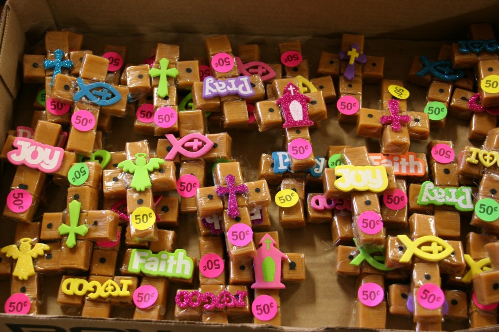 My friend Tammy, a native of North Morristown, crafted these caramel crosses and other items for the craft sale.
