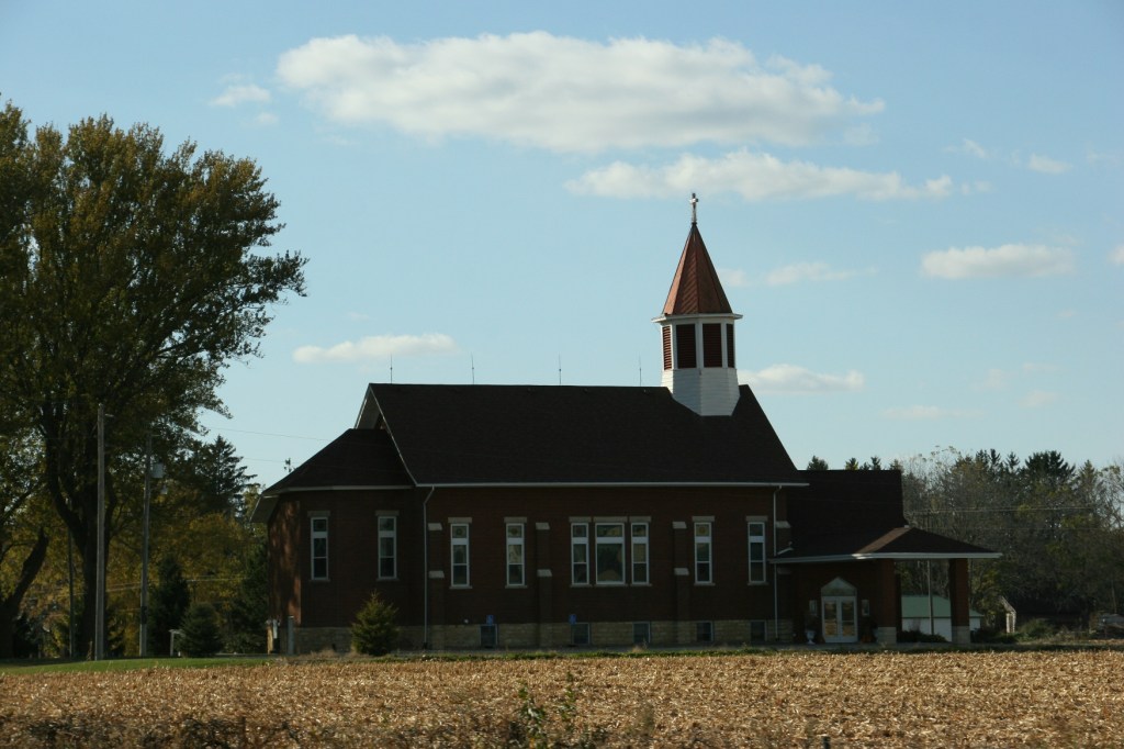 A country church along Interstate 90 near the Winona exit reminds me of blessings and thankfulness, especially at harvest time.