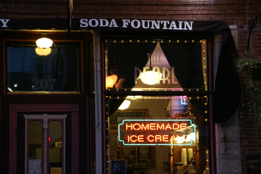 The Pearl, a quaint shop serving homemade ice cream.
