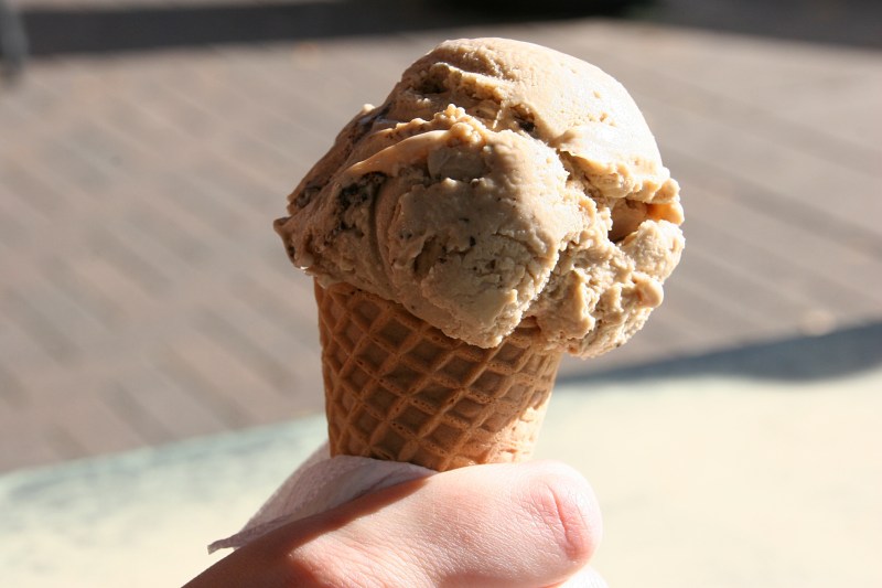 Even though a tad chilly, we ate our ice cream outdoors. We ordered white chocolate raspberry, maple nut and Cappuccino Oreo.